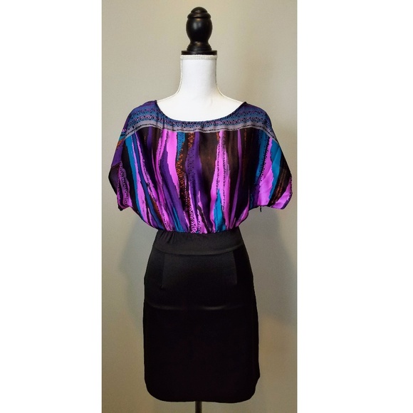 Multi-Color Dolman-Sleeved Dress - Picture 2 of 6